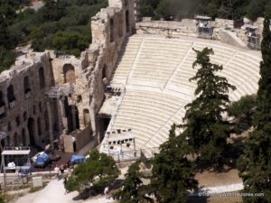 Odeon of Herodes Atticus, a stone theatre located on the southwest slope of the Acropolis in Athens, Greece