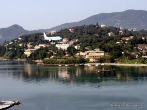 plane coming in for landing at Corfu's Ioannis Kapodistrias International Airport