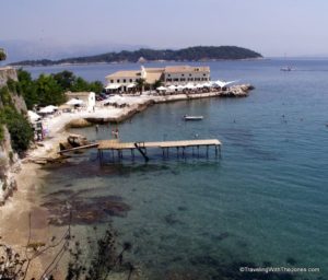 view of the sea from Old Town, Corfu, Greece