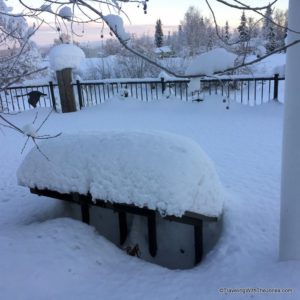 tourist sign, walking along the Chena River, Fairbanks, Alaska