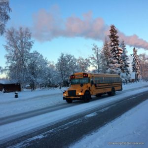 taking a winter walk in downtown Fairbanks, Alaska