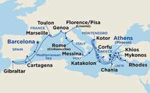 Princess 21-day Western Med and Greek Isles cruise on Majestic Princess