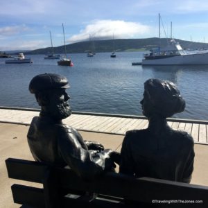 "Bells at Baddeck" honors Mabel (Hubbard) Bell and Alexander Graham Bell, famous residents of Baddeck, Cape Breton Island, Canada