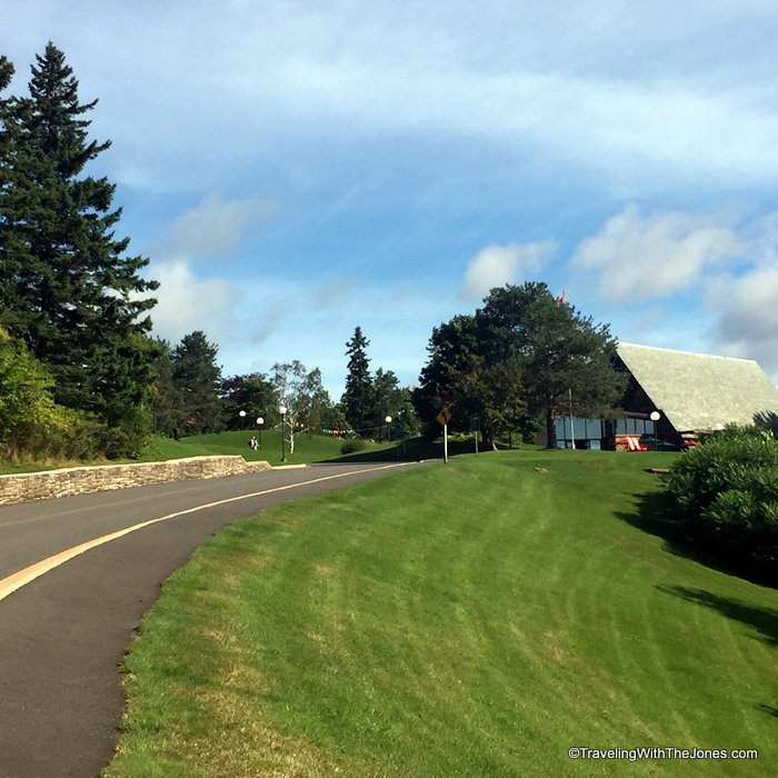 road to Alexander Graham Bell Museum, Baddeck, Cape Breton Island, Nova Scotia, Canada
