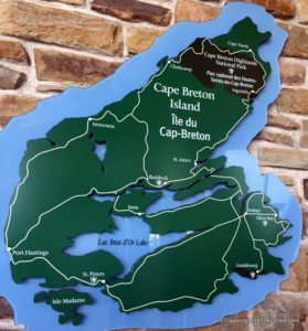 map of Cape Breton Island, Nova Scotia, Canada