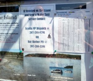 warning signs on Bar Island, near Bar Harbor, Maine