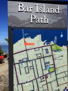 Bar Island Path map from Bar Harbor, Maine