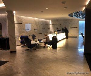 check-in area - United Polaris Lounge in Chicago O'Hare Airport