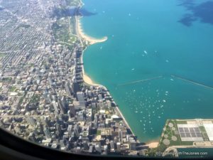 view of Chicago from United Airlines flight