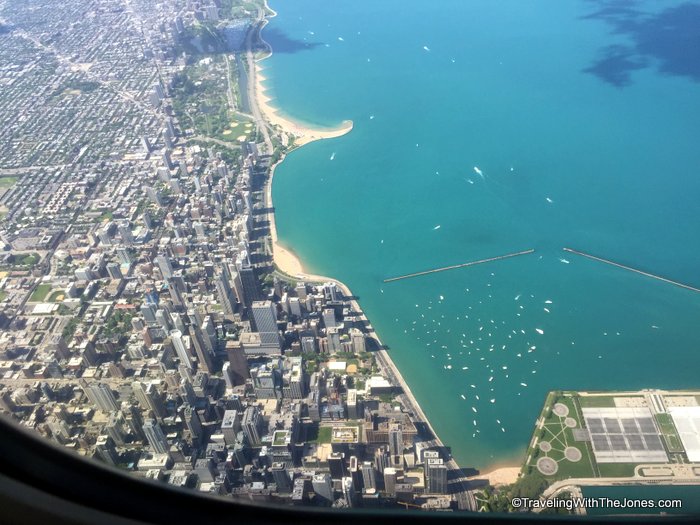 view of Chicago from United Airlines flight