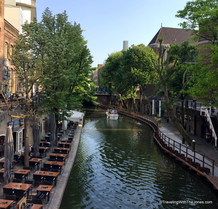 The Oudegracht (old canal) runs through the Utrecht, the Netherlands