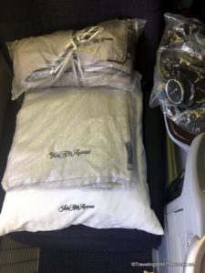 Saks Fifth Avenue luxury bedding, United Polaris business class