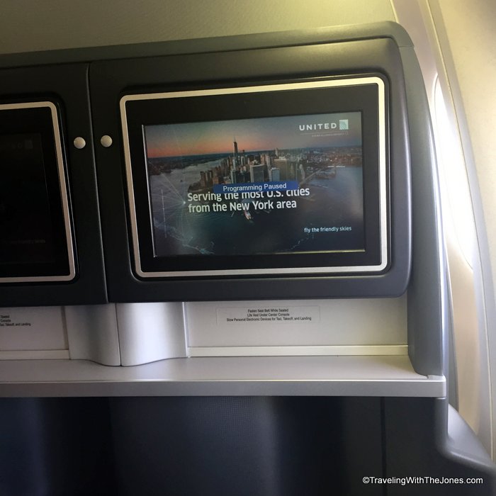 entertainment screens, United Polaris business class 