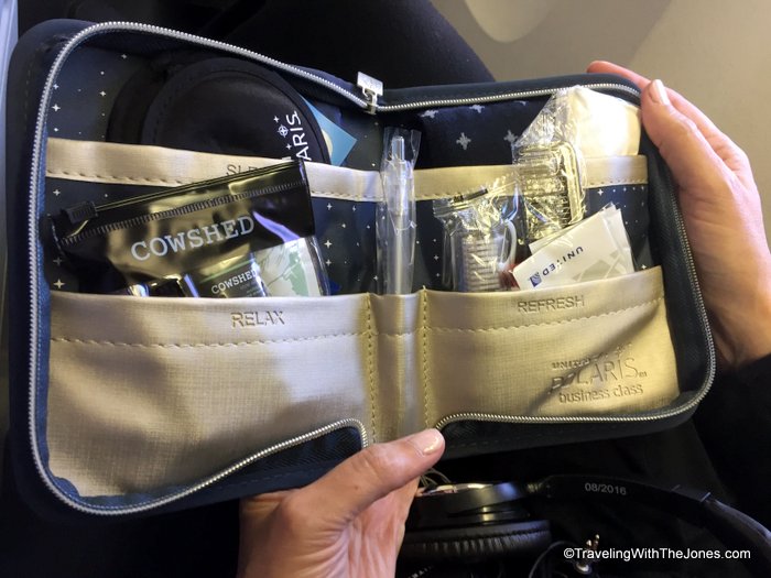 amenity kit, United Polaris business class 