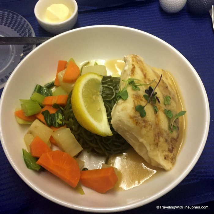 fish entree, United Polaris business class