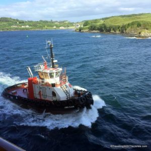 ms Prinsendam's sailing away from Killybegs, Ireland