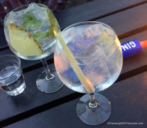 Gin and tonics at Mussel and Gin Food bar, Amsterdam, The Netherlands