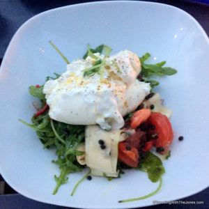 Burrata salad - Mussel and Gin Food bar, Amsterdam, The Netherlands