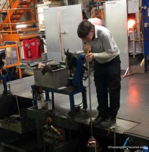 Blowing crystal, House of Waterford Crystal tour, Waterford, Ireland