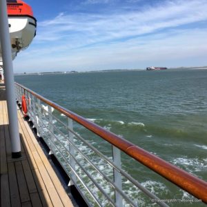 Holland America Line Prinsendam sailing on Scheldt River