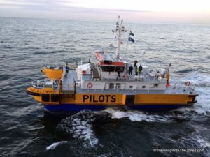 pilot boat on Scheldt River, Netherlands