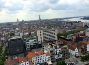 city view from the rooftop terrace of the MAS Museum, Antwerp, Belgium