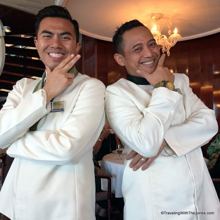 Dining stewards on Holland America's ms Prinsendam