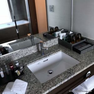 well-organized vanity, room #4723, Marriott Osaka Miyako hotel