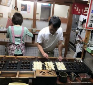 Takoyaki preparation, Osaka, Japan