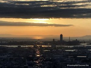 sunset from room #4723 - Marriott Osaka Miyako hotel