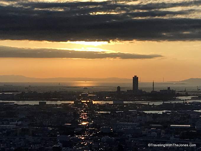 sunset from room #4723 - Marriott Osaka Miyako hotel