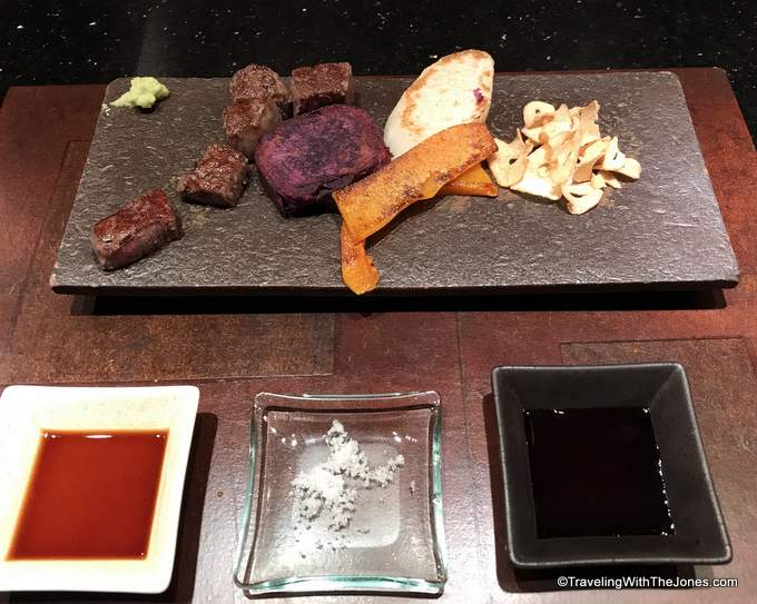 beef and vegetables - Rin-Tei Teppanyaki restaurant, Osaka, Japan