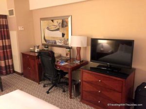 desk and TV - Hilton Boston Logan Airport Hotel