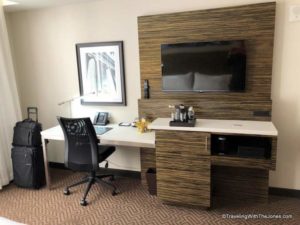 desk and 2nd TV, Room 436, Renaissance Denver Downtown City Center Hotel