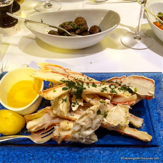 crab legs, Koningsdam cruise ship, Holland America Line