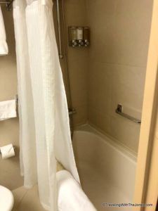 shower tub - ocean-view stateroom on Holland America's Veendam