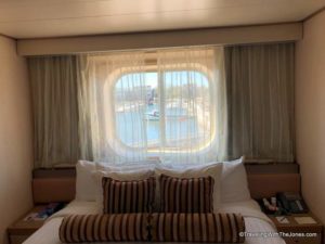 view from ocean-view stateroom #774, ms Veendam, Holland America