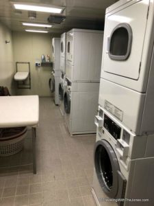 self-service laundry room, ms Veendam, Holland America