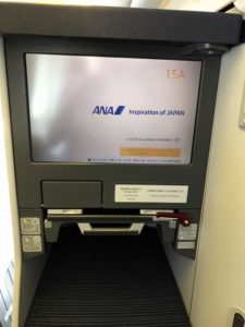 ANA entertainment screen -- ANA flight 007
