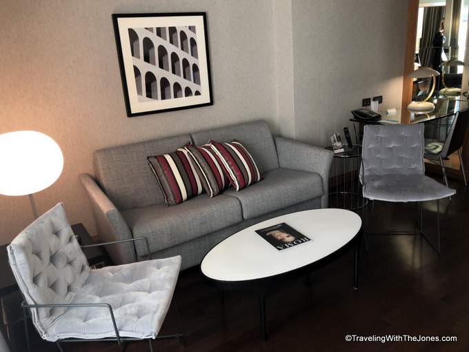 living room  #706,  Le Meridien Visconti Rome Hotel