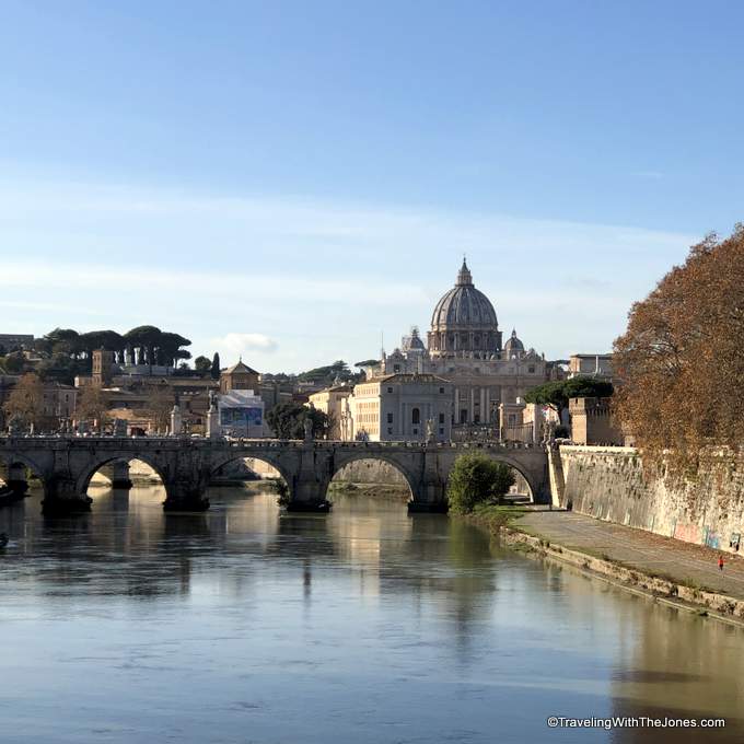 View of the Vatican overlooking Rome's Tiber River