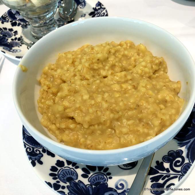 Carrot-Turmeric Oats, Elizabeth Falkner's Light Selections, Holland America