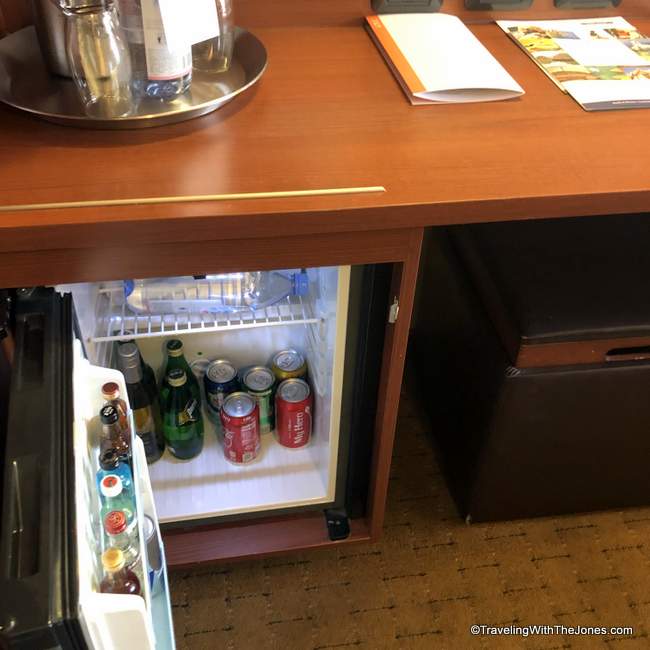 mini bar- cabin 4061 Obstructed Oceanview, Eurodam, Holland America