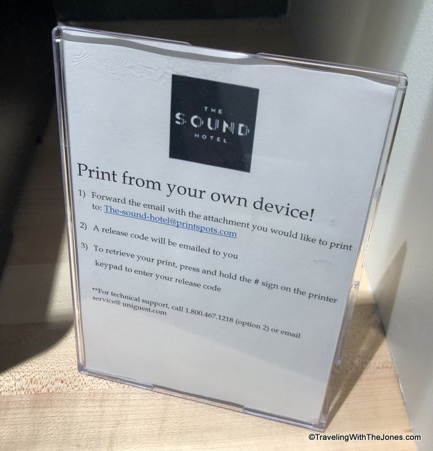 print from your room, Sound Hotel, Seattle
