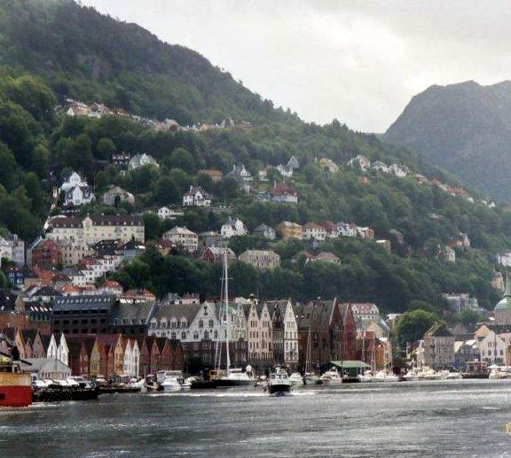 Sailing into Bergen, Norway