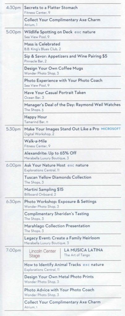 page 3, Day 5 Daily Programs Eurodam Alaska cruise