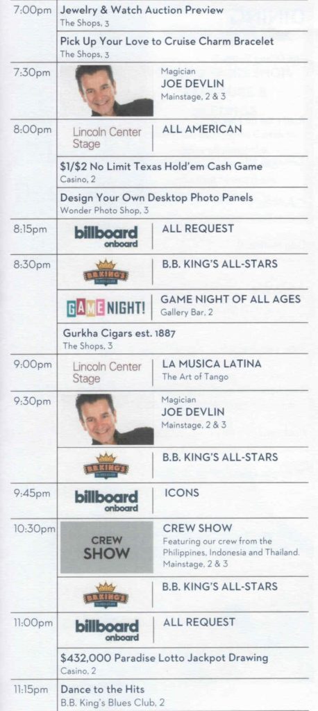 page 4, Day 5 Daily Programs Eurodam Alaska cruise