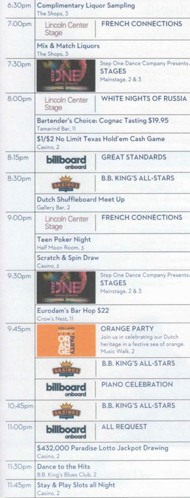 Day 6, page 4, Daily Programs for Eurodam cruise to Alaska